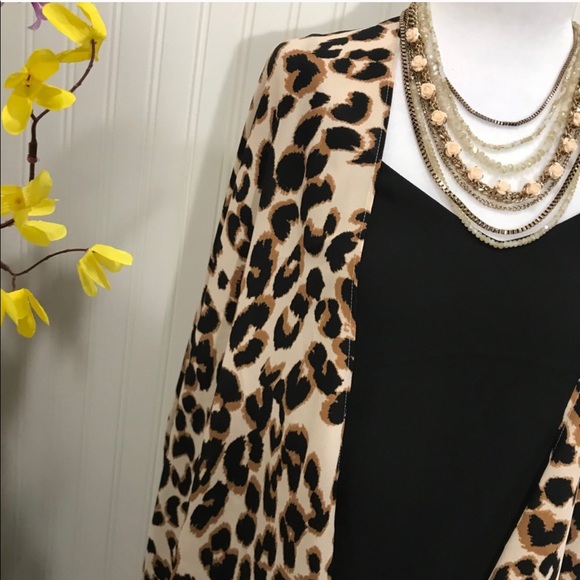 One Size Kimono Leopard Print Open Front - Picture 6 of 9